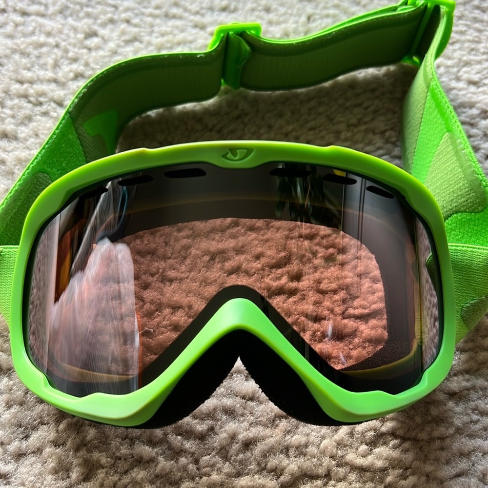 Giro Green Ski Goggle - Green frame, green strap, red lense